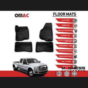 Ford F-350 Floor Liners - 3D Molded - Front + Rear - 4 Door